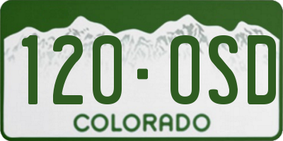 CO license plate 120OSD