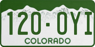 CO license plate 120OYI