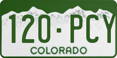 CO license plate 120PCY