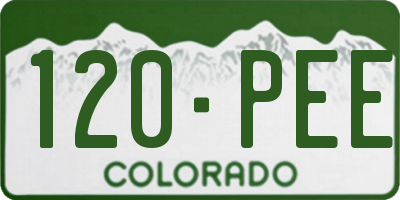 CO license plate 120PEE