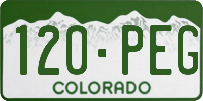 CO license plate 120PEG