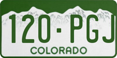 CO license plate 120PGJ