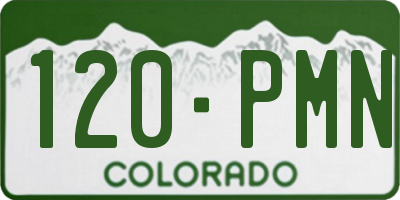 CO license plate 120PMN