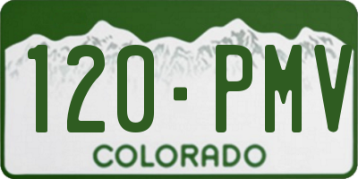 CO license plate 120PMV