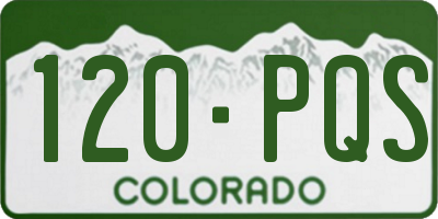 CO license plate 120PQS