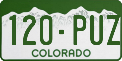 CO license plate 120PUZ