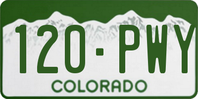CO license plate 120PWY