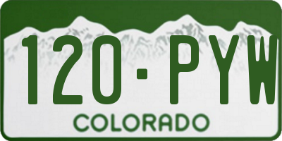 CO license plate 120PYW