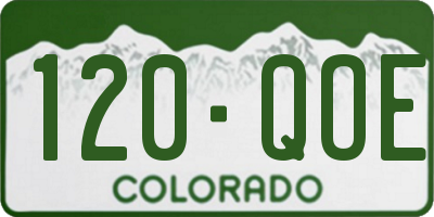 CO license plate 120QOE