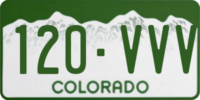 CO license plate 120VVV