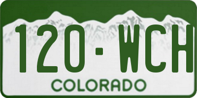 CO license plate 120WCH