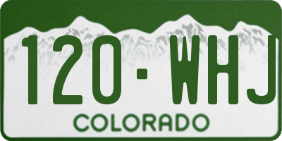 CO license plate 120WHJ