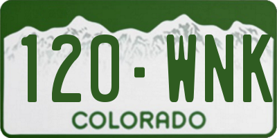 CO license plate 120WNK