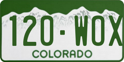 CO license plate 120WOX