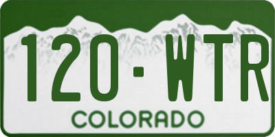CO license plate 120WTR