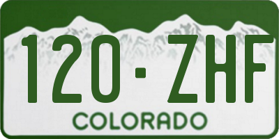 CO license plate 120ZHF