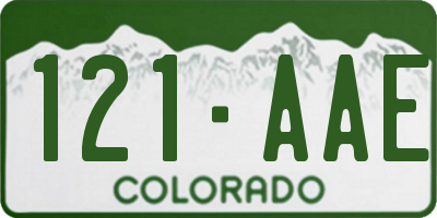 CO license plate 121AAE