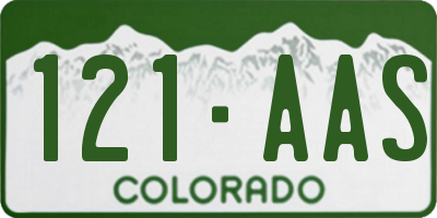 CO license plate 121AAS