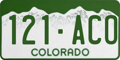 CO license plate 121ACO