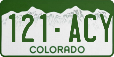 CO license plate 121ACY
