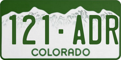 CO license plate 121ADR