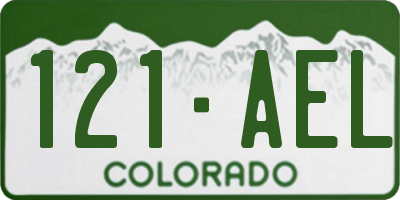CO license plate 121AEL