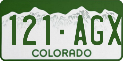 CO license plate 121AGX