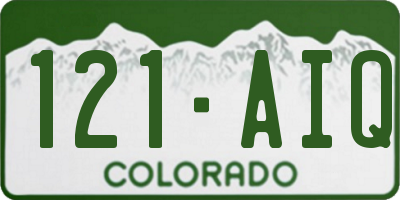 CO license plate 121AIQ