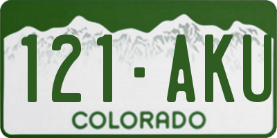 CO license plate 121AKU