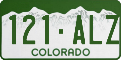 CO license plate 121ALZ