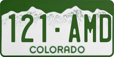 CO license plate 121AMD