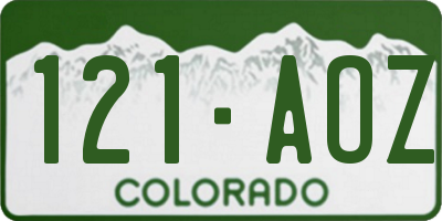 CO license plate 121AOZ