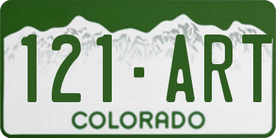 CO license plate 121ART