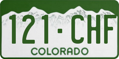 CO license plate 121CHF