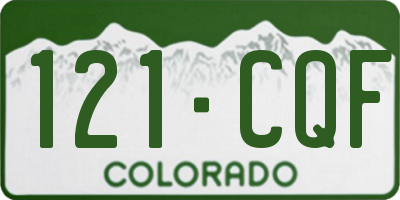 CO license plate 121CQF
