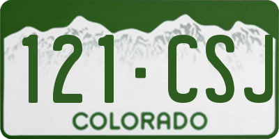 CO license plate 121CSJ