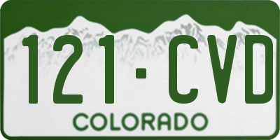 CO license plate 121CVD