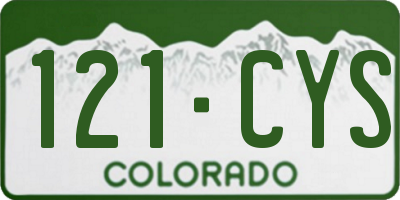 CO license plate 121CYS