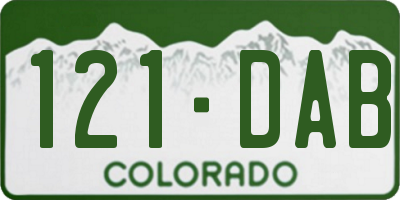 CO license plate 121DAB
