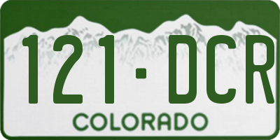 CO license plate 121DCR