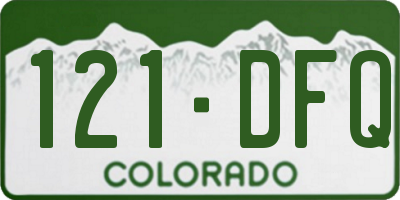 CO license plate 121DFQ