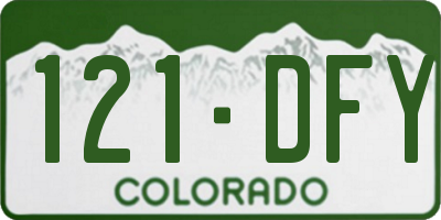 CO license plate 121DFY