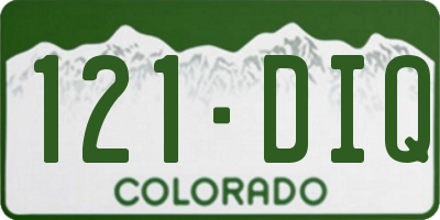 CO license plate 121DIQ