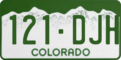 CO license plate 121DJH