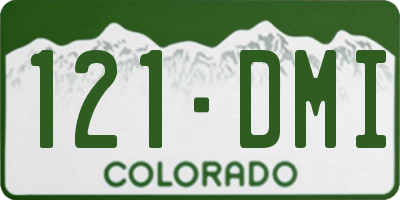 CO license plate 121DMI