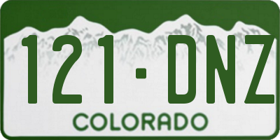 CO license plate 121DNZ