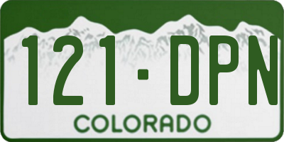 CO license plate 121DPN