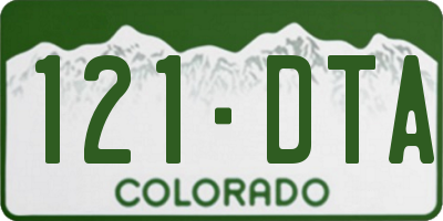 CO license plate 121DTA