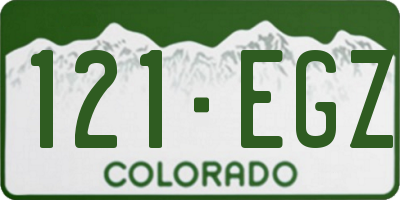 CO license plate 121EGZ