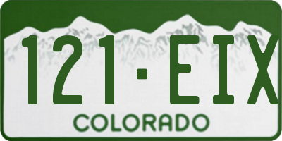 CO license plate 121EIX